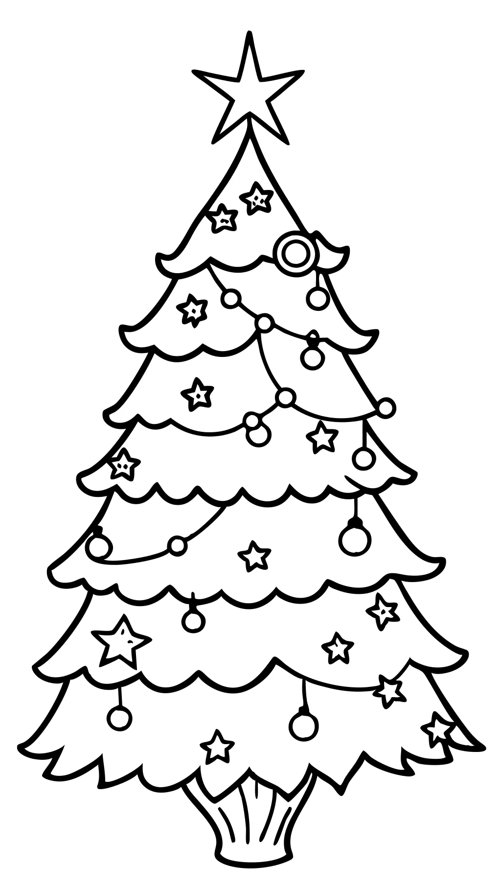 christmas tree coloring page printable